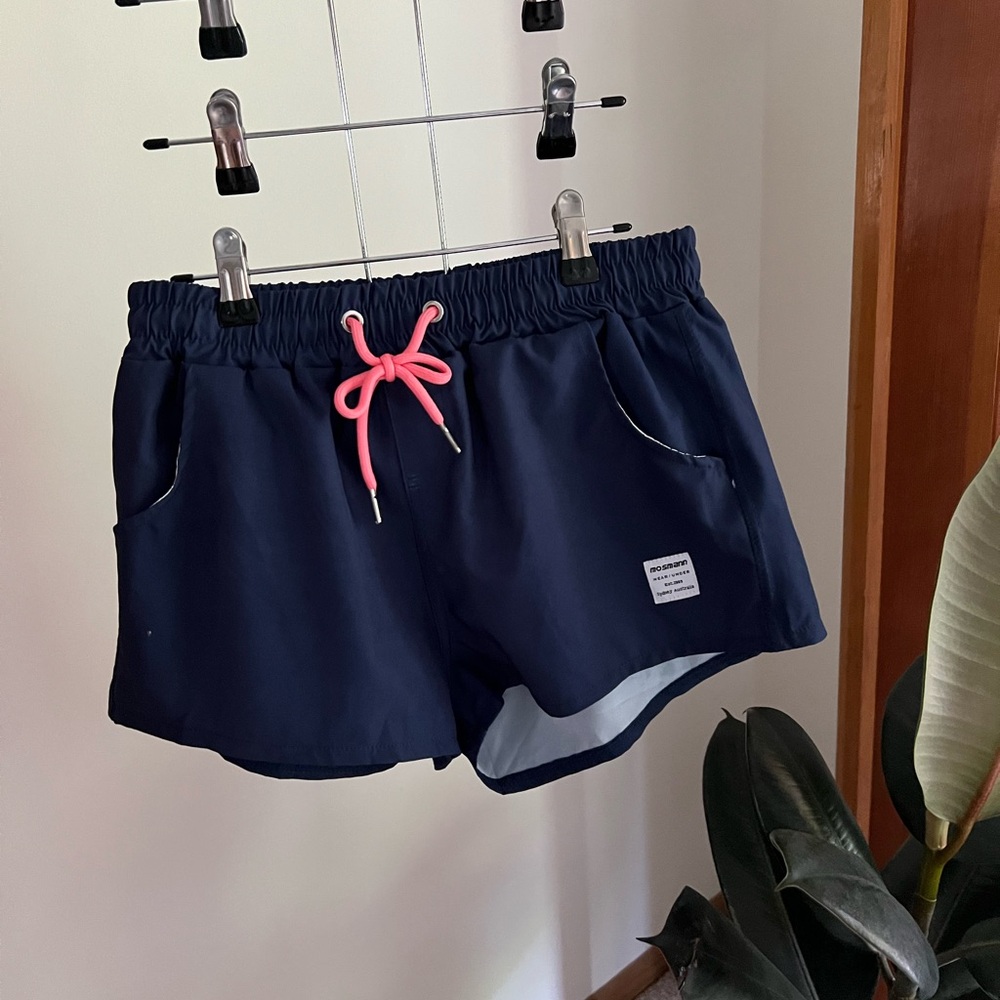Mosmann Women's Drawstring Shorts with Pink Tie